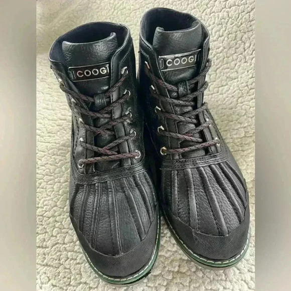 Coogi Men’s Black Leather Mid Top Boots Size Men’s 11 - Picture 7 of 8